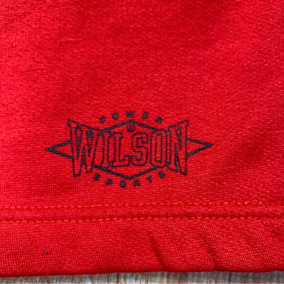 Vintage Wilson Sports Sweat Shorts Red Medium Gym Tennis Made in USA 80s / 90s - Picture 6 of 14